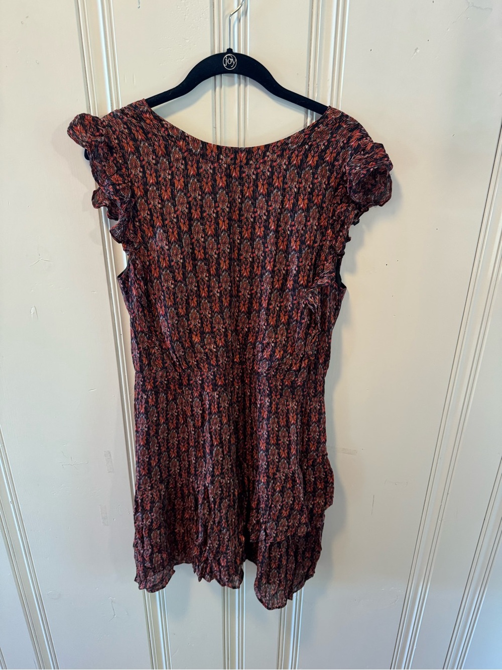 Sugarlips Rust & Black Floral Smocked Waist Dress